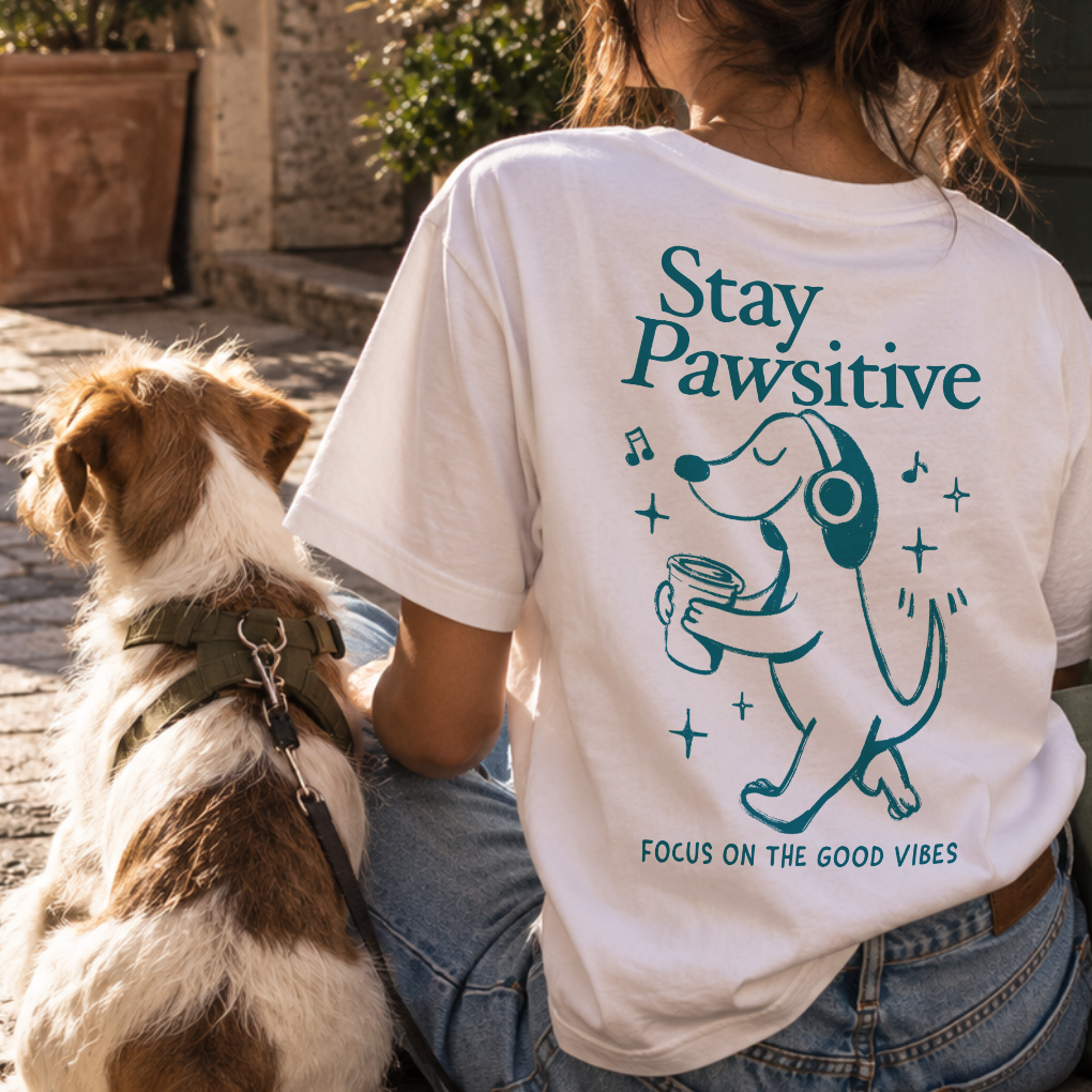 T-shirt oversize "Stay Pawsitive"