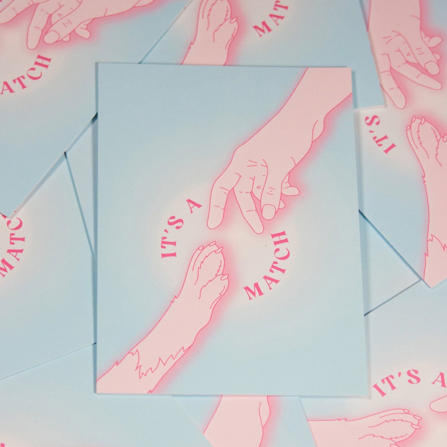 Greeting card "It's a match" dog