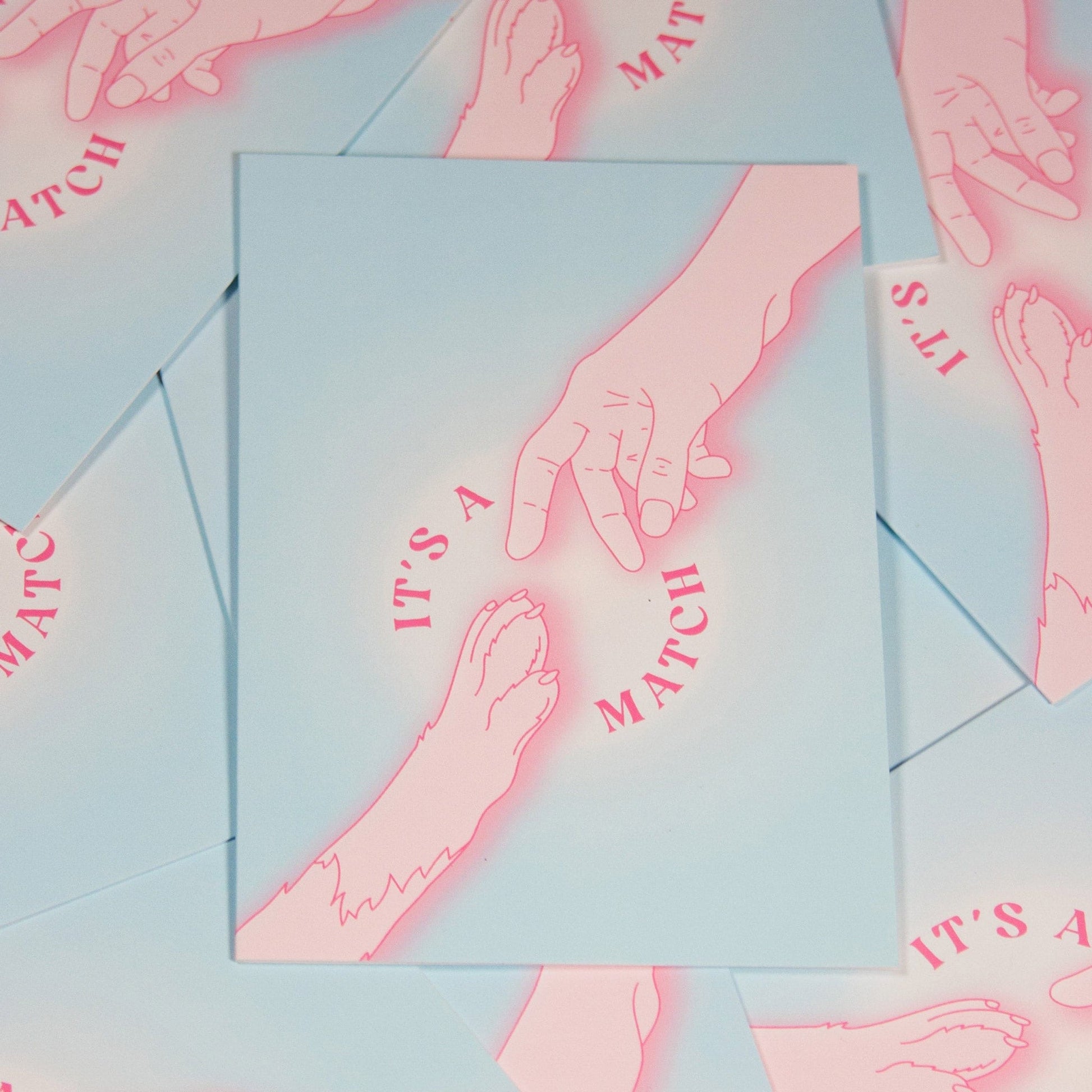 Greeting card "It's a match" dog