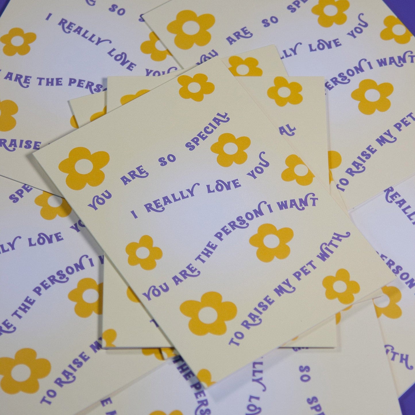 Greeting card "You are the person I want to raise my pet with" 01