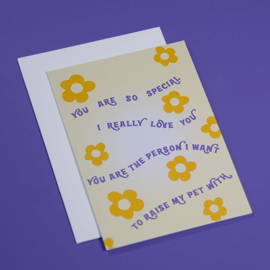 Greeting card "You are the person I want to raise my pet with" 02