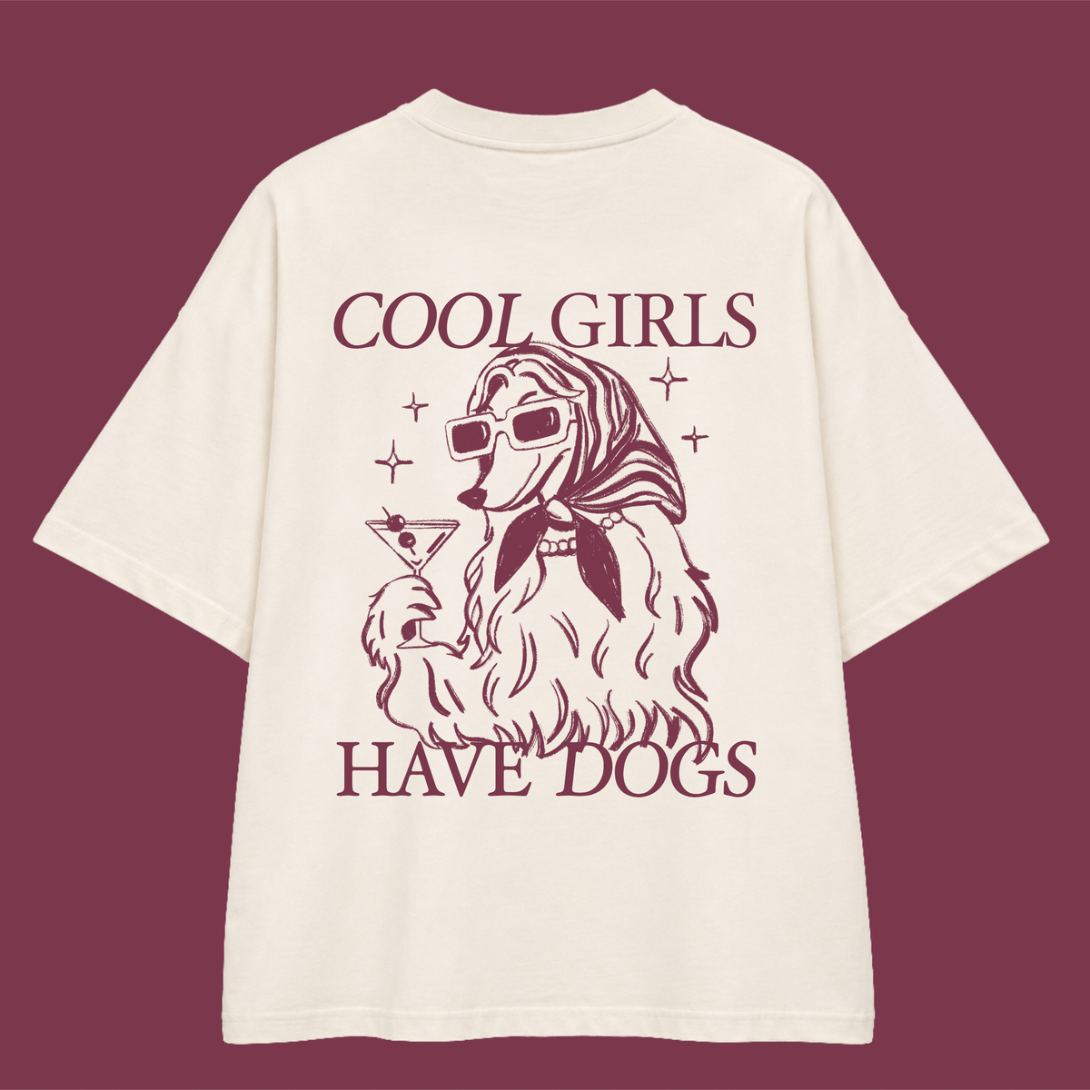 T-shirt oversize "Cool Girls Have Dogs"