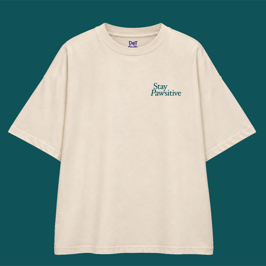 T-shirt oversize "Stay Pawsitive"